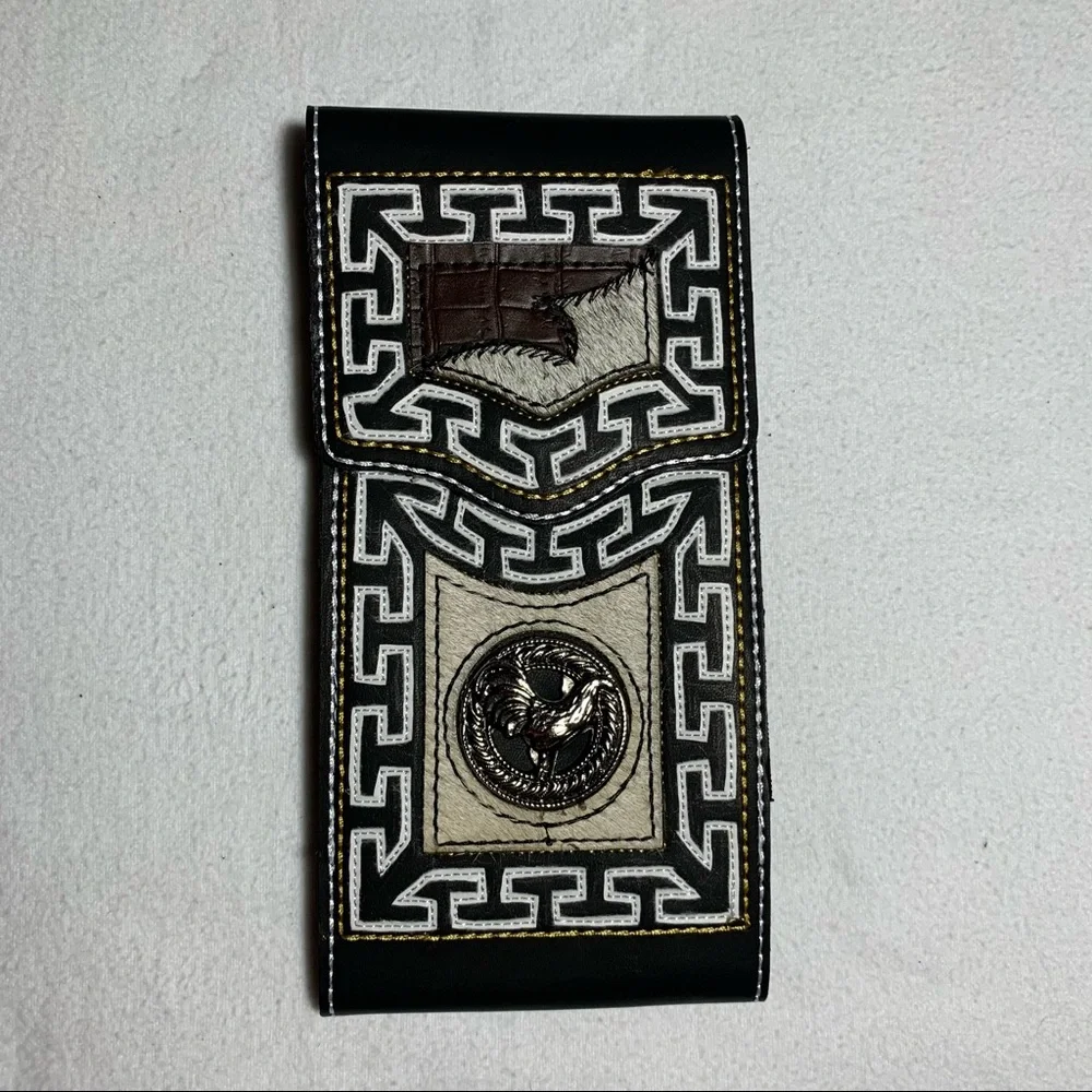 WESTERN LEATHER CELL PHONE CASE, FUNDA VAQUERA DE CUERO‎ COWBOY RODEO PHONE CASE
